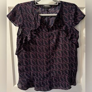 Banana Republic Navy Blue Blouse (Size: Petite Small)